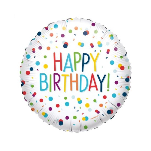 Confetti Happy Birthday balloon 46cm.