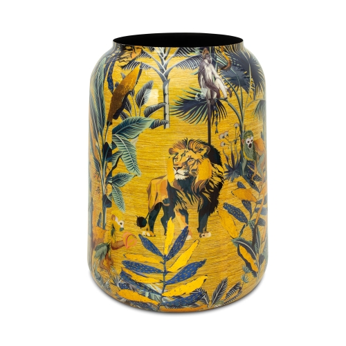 Jungle themed cobalt pot - vase big size