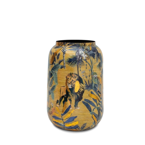 Jungle themed cobalt pot - vase small size