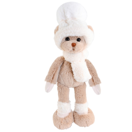 Brown teddy bear in winter mood