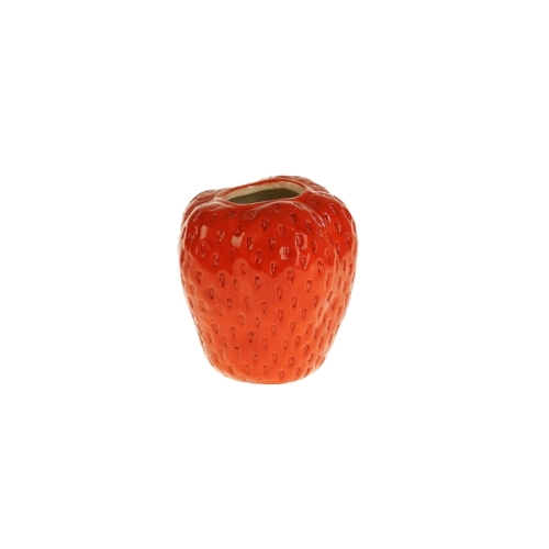 Glossy strawberry vase 12cm