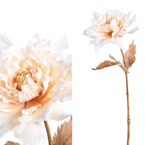 Fabric White Dahlia