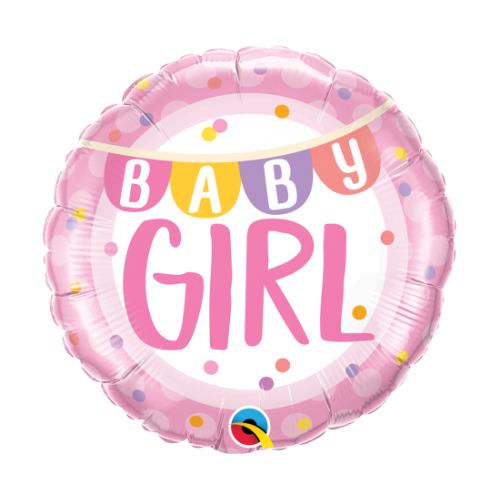 Μπαλόνι Baby Girl με σημαιάκια 46εκ