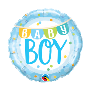 Baby Boy balloon with mini flags 46 cm