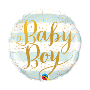 Μπαλόνι Baby Boy με χρυσές λεπτομέρειες 46εκ