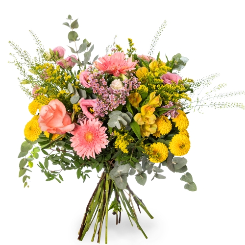Bouquet in yellow and pink colors