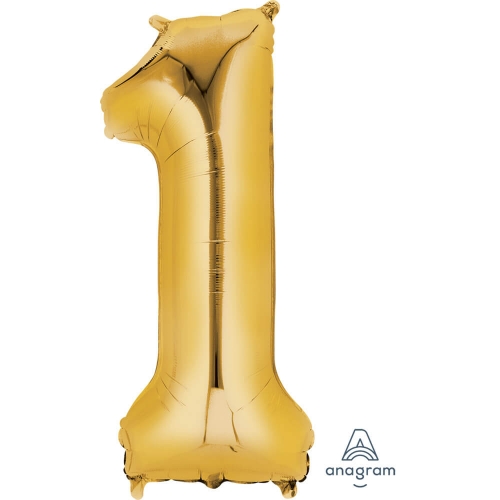 Golden helium balloon number 1, 85cm