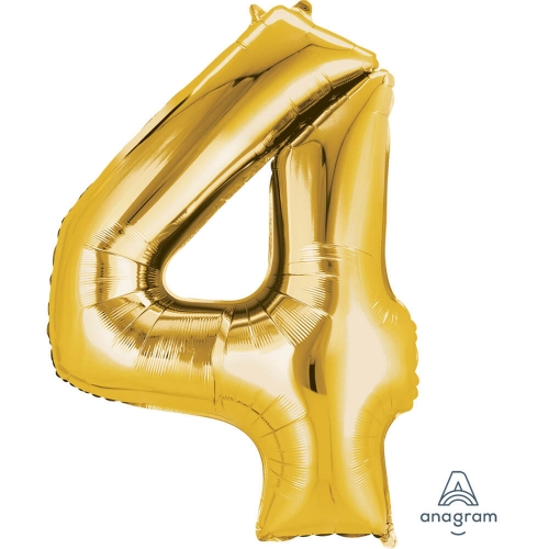 Golden helium balloon number 4, 85cm