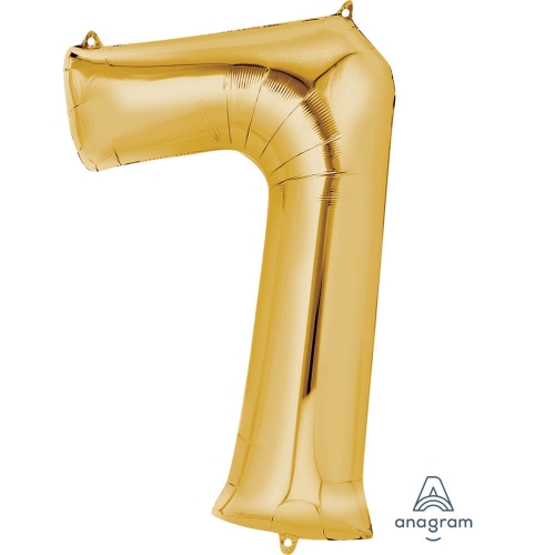 Golden helium balloon number 7, 85cm