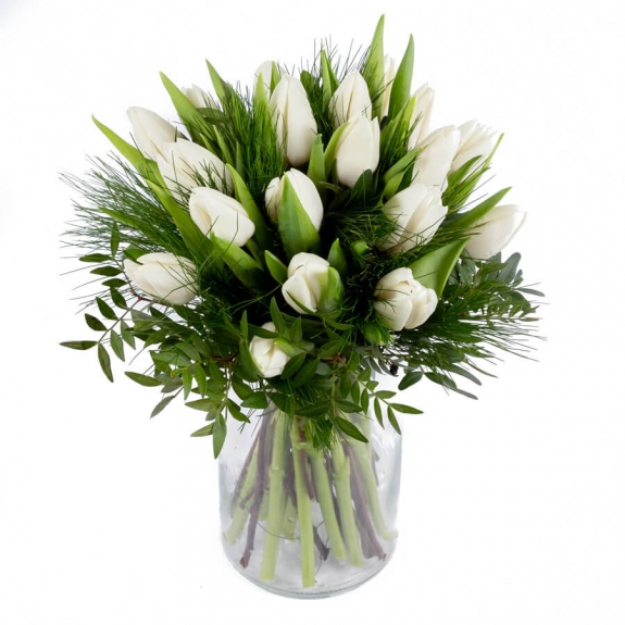 Bouquet with white tulips