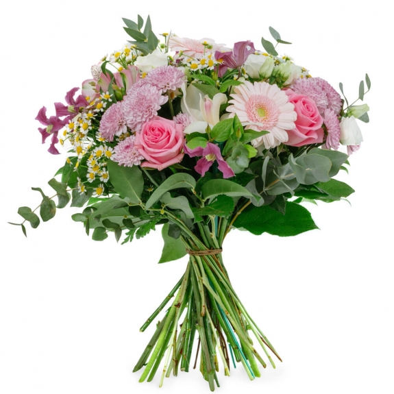 Bouquet with chrysanthemum, roses and gerberas