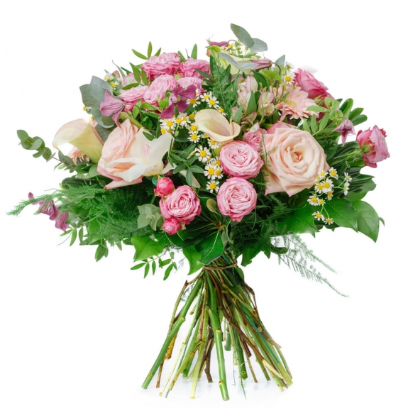 Bouquet with roses, orchids and alstroemeria