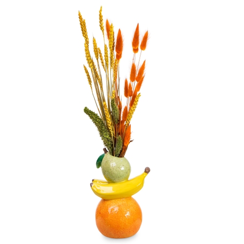 Fruit vase with dried cereals