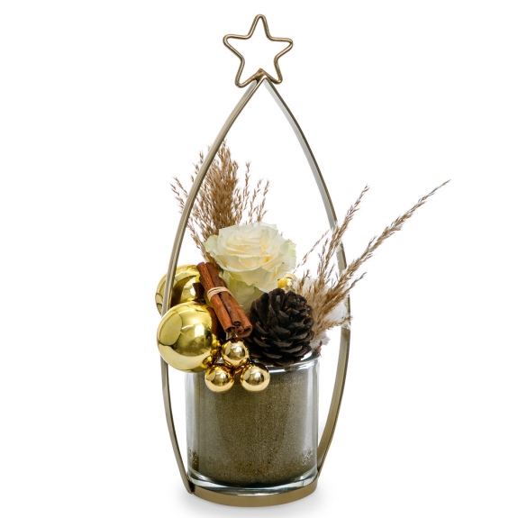 Χρυσή σύνθεση σε μεταλλική βάση