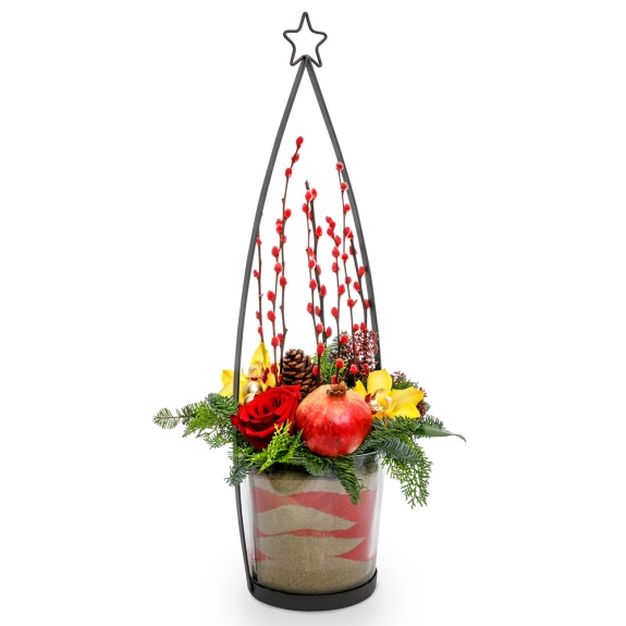 Μεταλλική χριστουγεννιάτικη σύνθεση