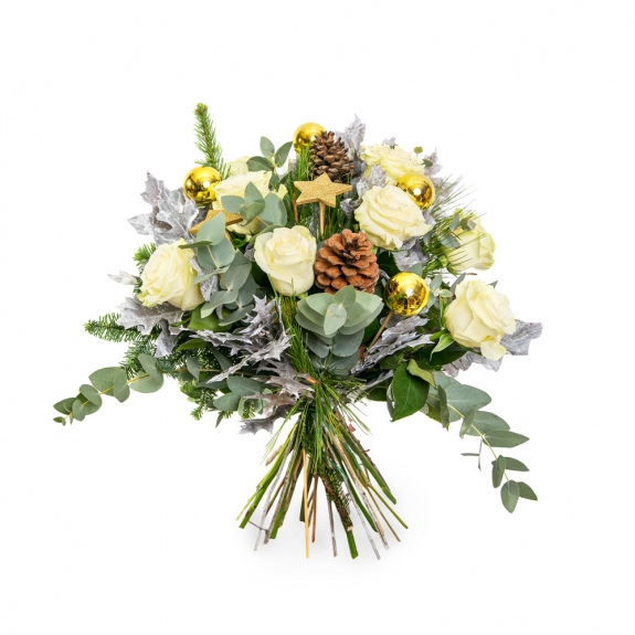 Λευκό χριστουγεννιάτικο μπουκέτο