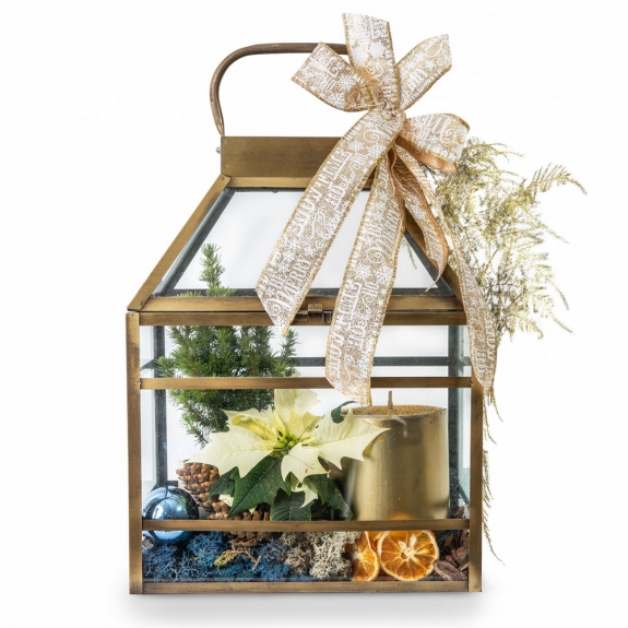 Χρυσό φανάρι με αλεξανδρινό και κερί