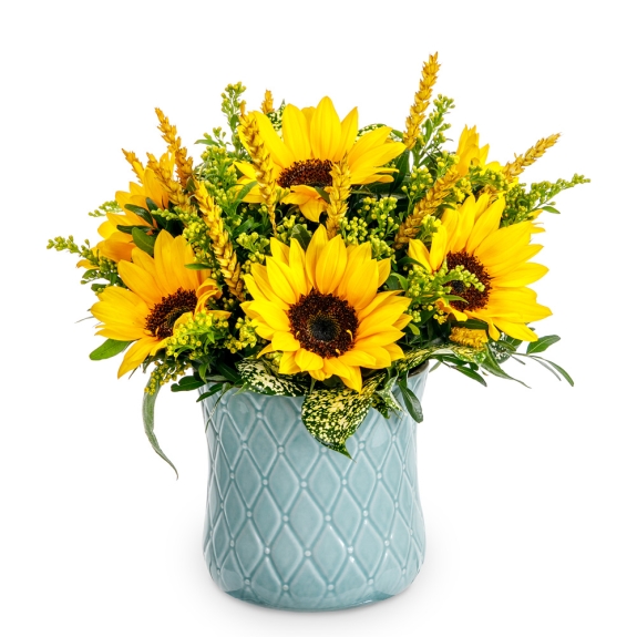 Flower arrangement with sunflowers