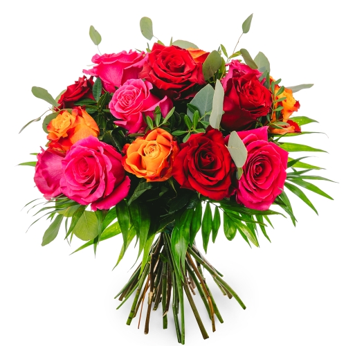 Bouquet with mixed color roses