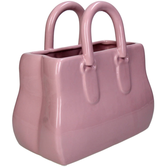 Pink ceramic vase shopping bag