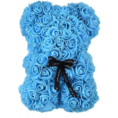 Baby blue rose bear in size small
