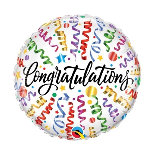 Congratulations Balloon with confetti