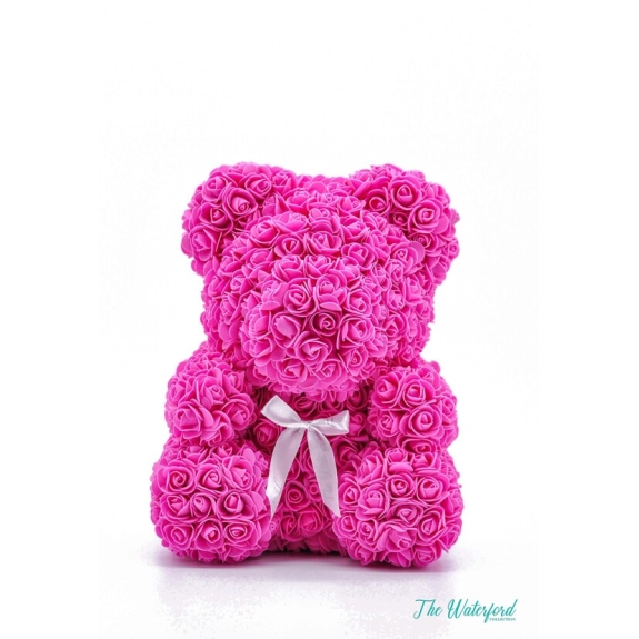 Dark pink rose bear in small size