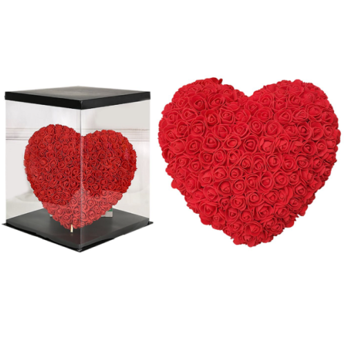 Heart made of red roses