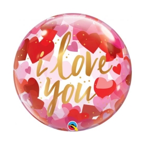 Μπαλόνι I Love You με καρδιές
