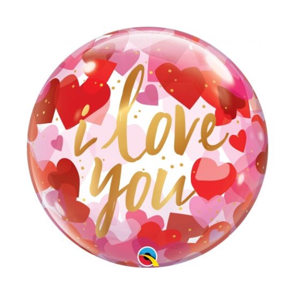 Μπαλόνι I Love You με καρδιές