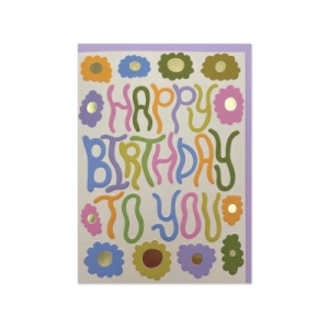 Greeting Card Happy Birthday with flowers