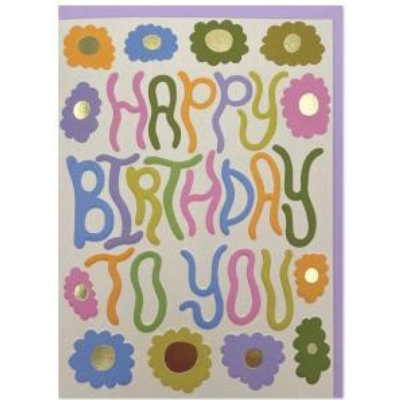 Greeting Card Happy Birthday with flowers
